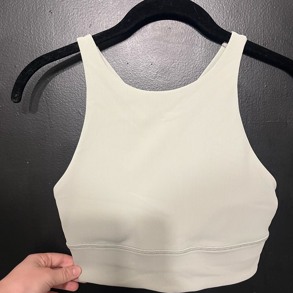 lululemon athletica high neck energy sports bra green